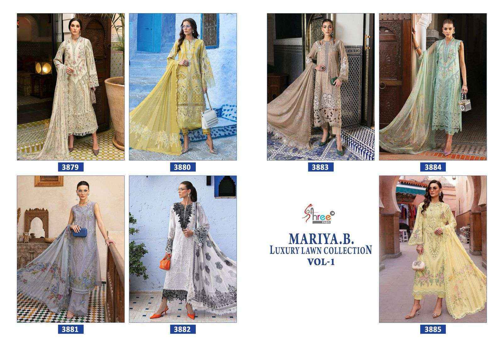 Shree Fabs Mariya B Luxury Lawn Collection Vol 1 Cotton Pakistani Suits ( 7 pcs Catalogue )