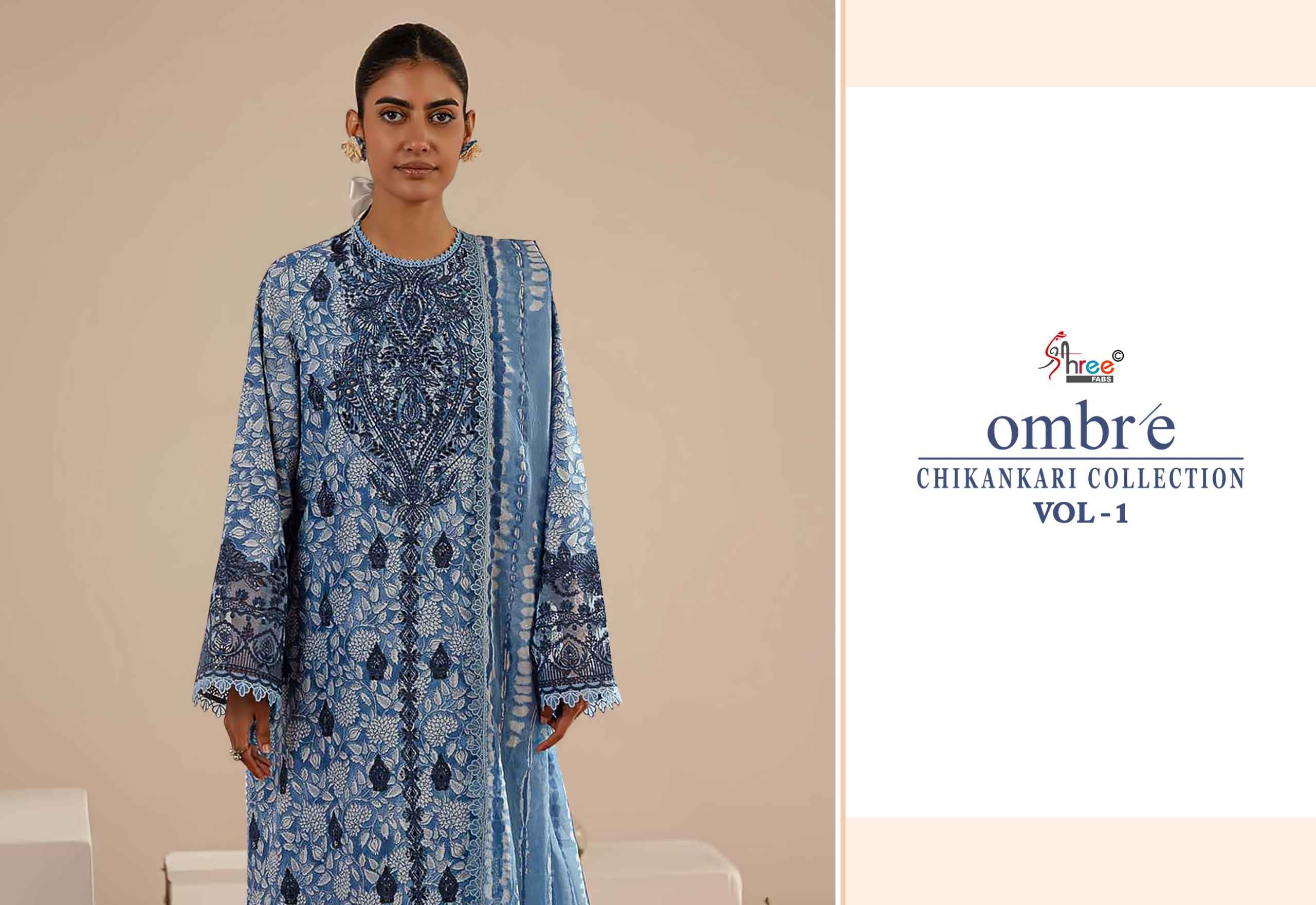 Shree fabs Ombre Chikankari Lawn Collection Vol -1 pakistani suits ( 8 pcs catalogue)
