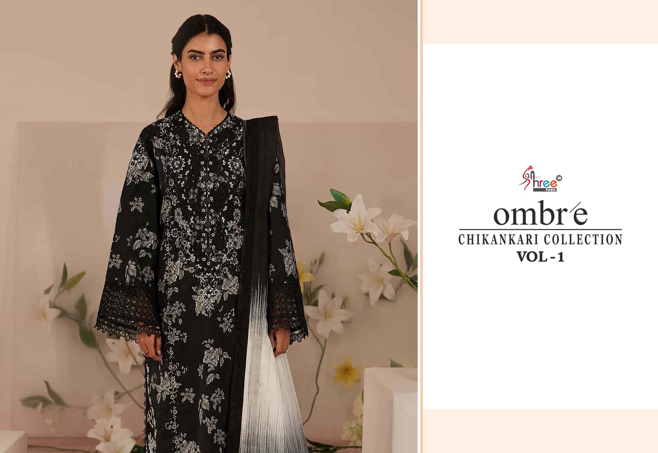 Shree fabs Ombre Chikankari Lawn Collection Vol -1 pakistani suits ( 8 pcs catalogue)