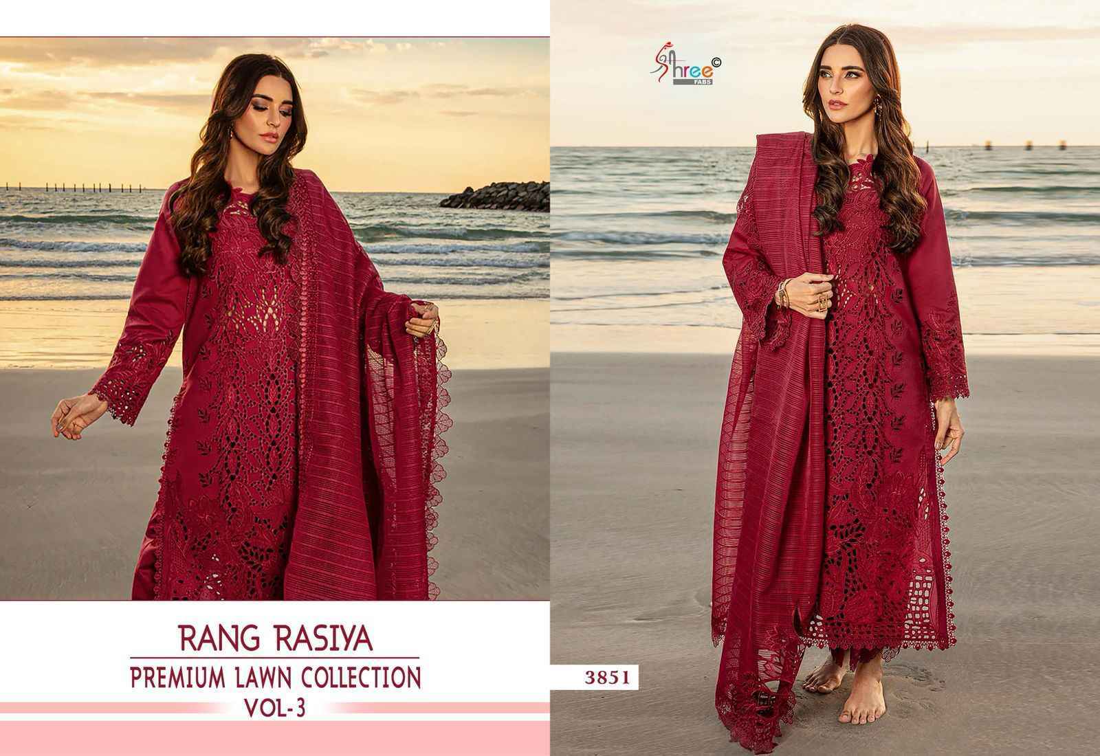 Shree Fabs Rang Rasiya Vol 3 Cotton Pakistani Suits Wholesale ( 5 pcs Catalogue )