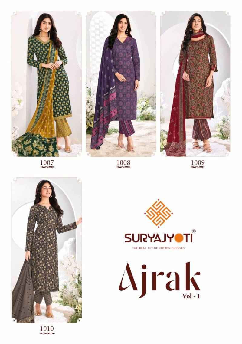 Suryajyoti Ajrak Vol-1 Cotton Printed Readymade Suits ( 10 Pcs Catalogue )