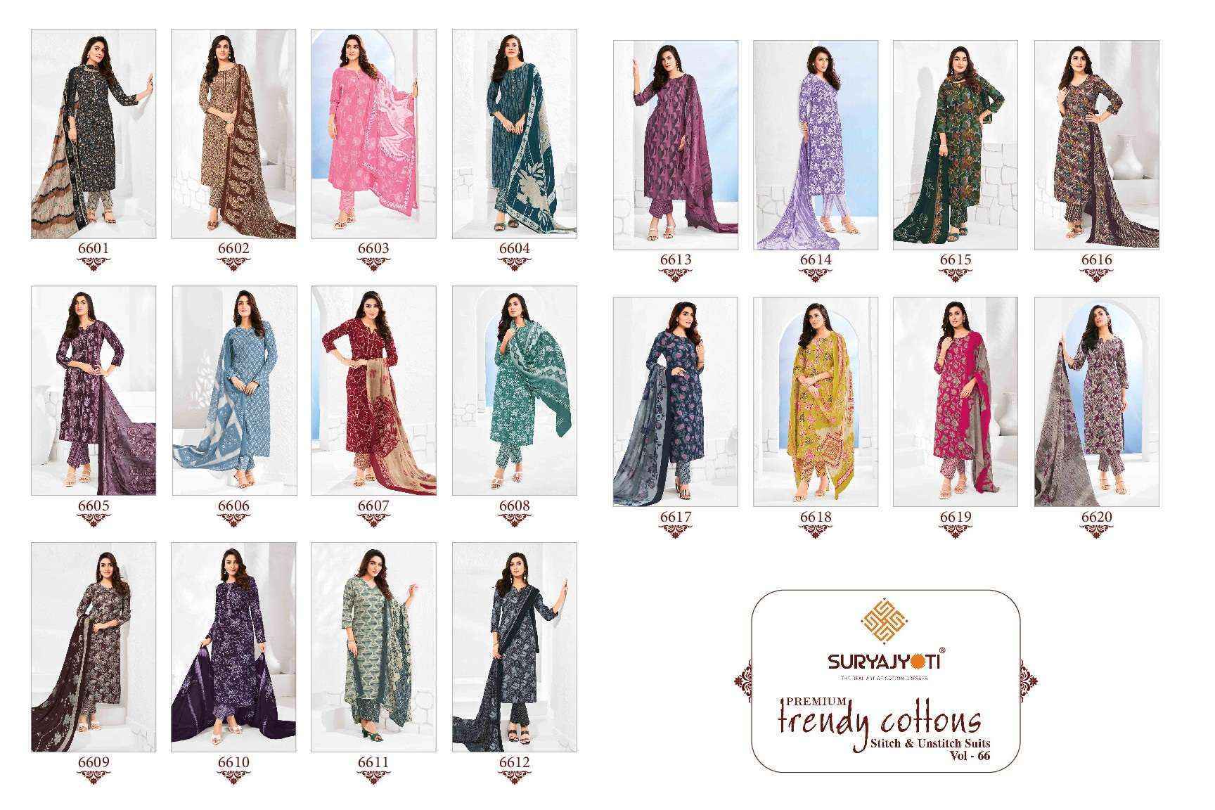 Suryajyoti Cotton Trendy Cotton Vol 66 Cotton Suits Online Shopping ( 20 pcs Catalogue )