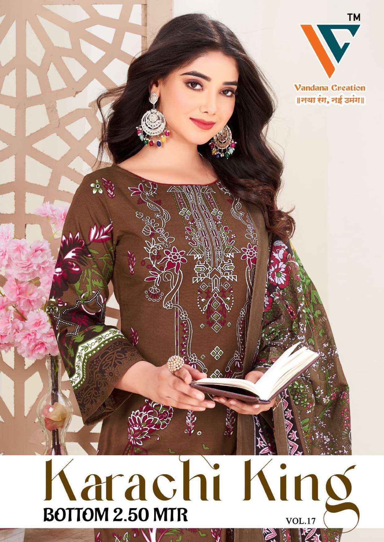 Vandana Creation Karachi King Vol 17 Cotton Pakistani Suits ( 8 pcs Catalogue )