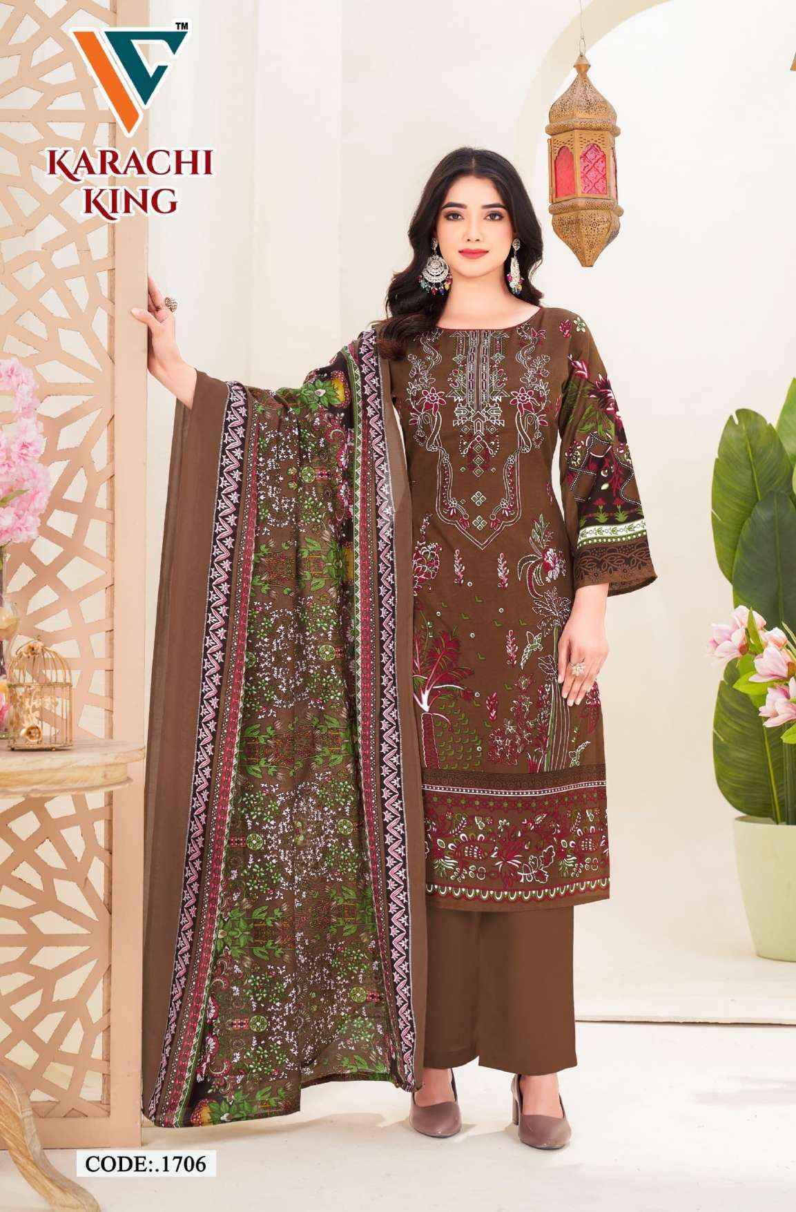 Vandana Creation Karachi King Vol 17 Cotton Pakistani Suits ( 8 pcs Catalogue )