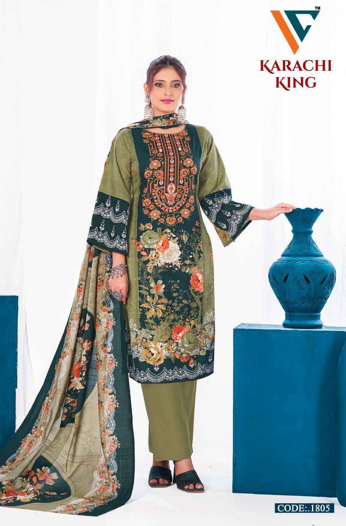 Vandana Creation Karachi King Vol 18 Cotton Pakistani Suits ( 8 pcs Catalogue )