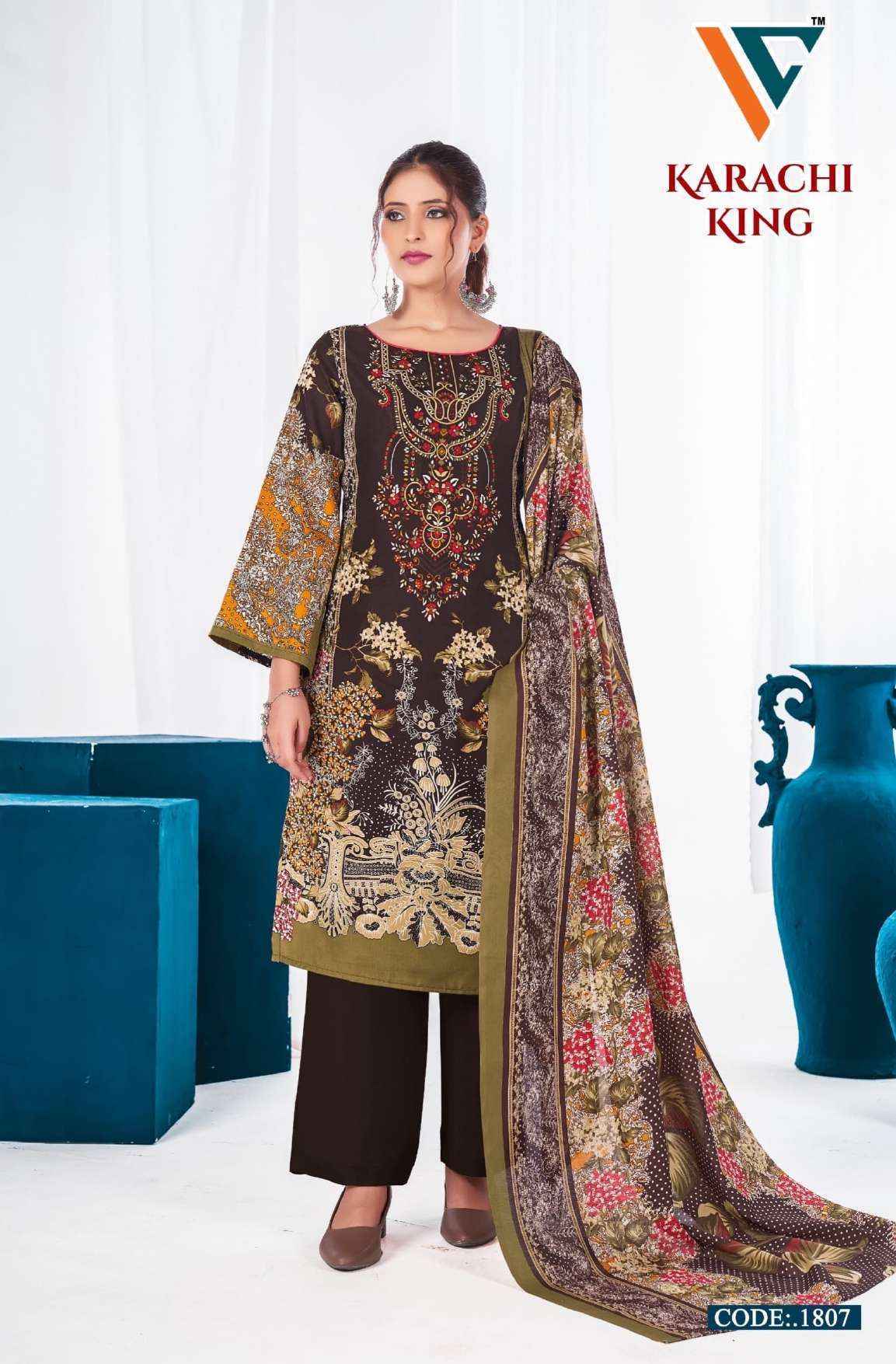 Vandana Creation Karachi King Vol 18 Cotton Pakistani Suits ( 8 pcs Catalogue )