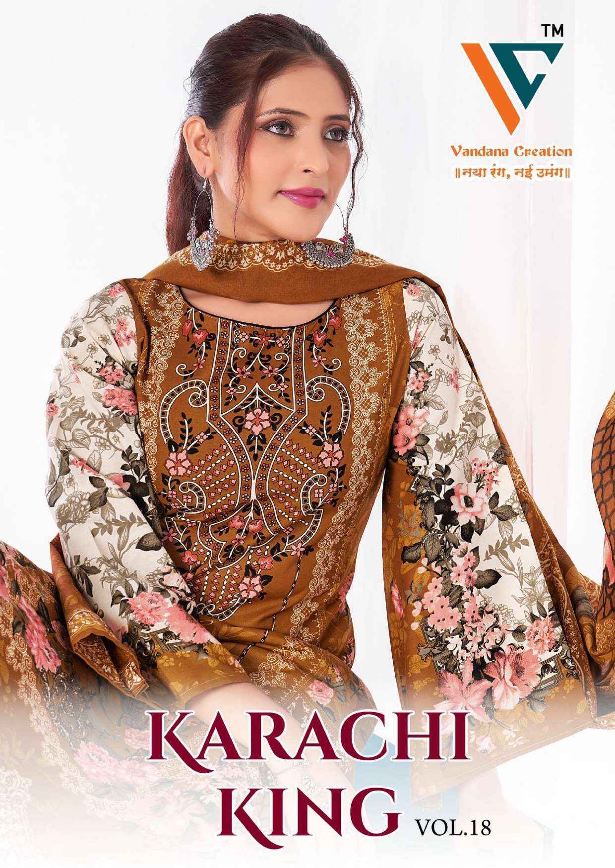Vandana Creation Karachi King Vol 18 Cotton Pakistani Suits ( 8 pcs Catalogue )