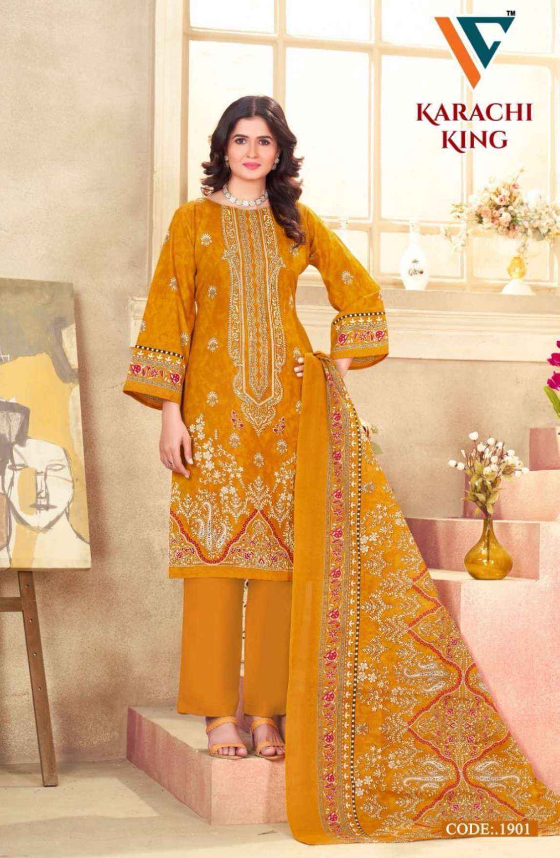 Vandana Creation Karachi King Vol 19 Cotton Dress Material Wholesale Price ( 8 Pcs Catalog )
