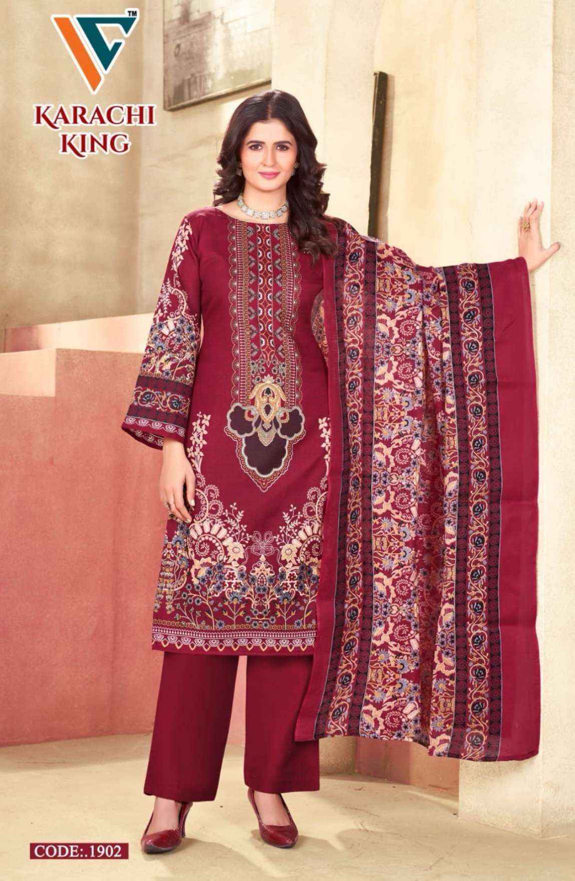 Vandana Creation Karachi King Vol 19 Cotton Dress Material Wholesale Price ( 8 Pcs Catalog )