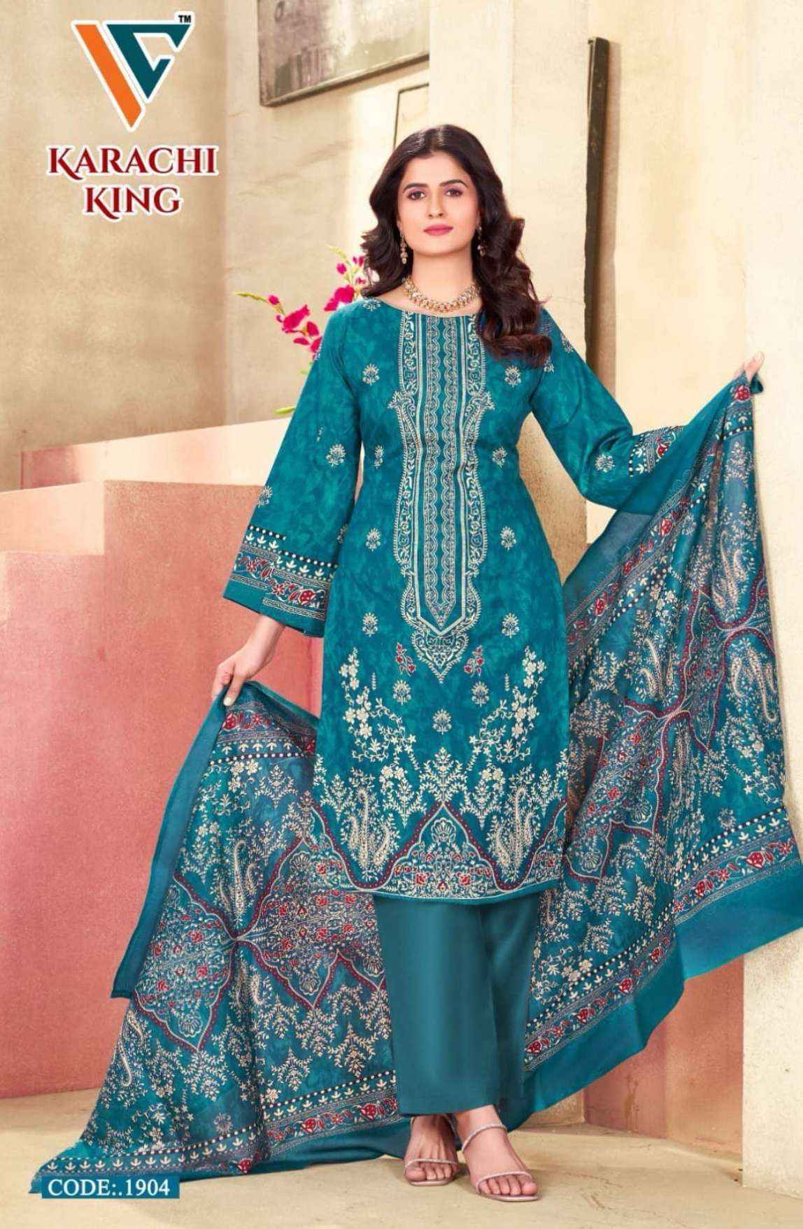 Vandana Creation Karachi King Vol 19 Cotton Dress Material Wholesale Price ( 8 Pcs Catalog )