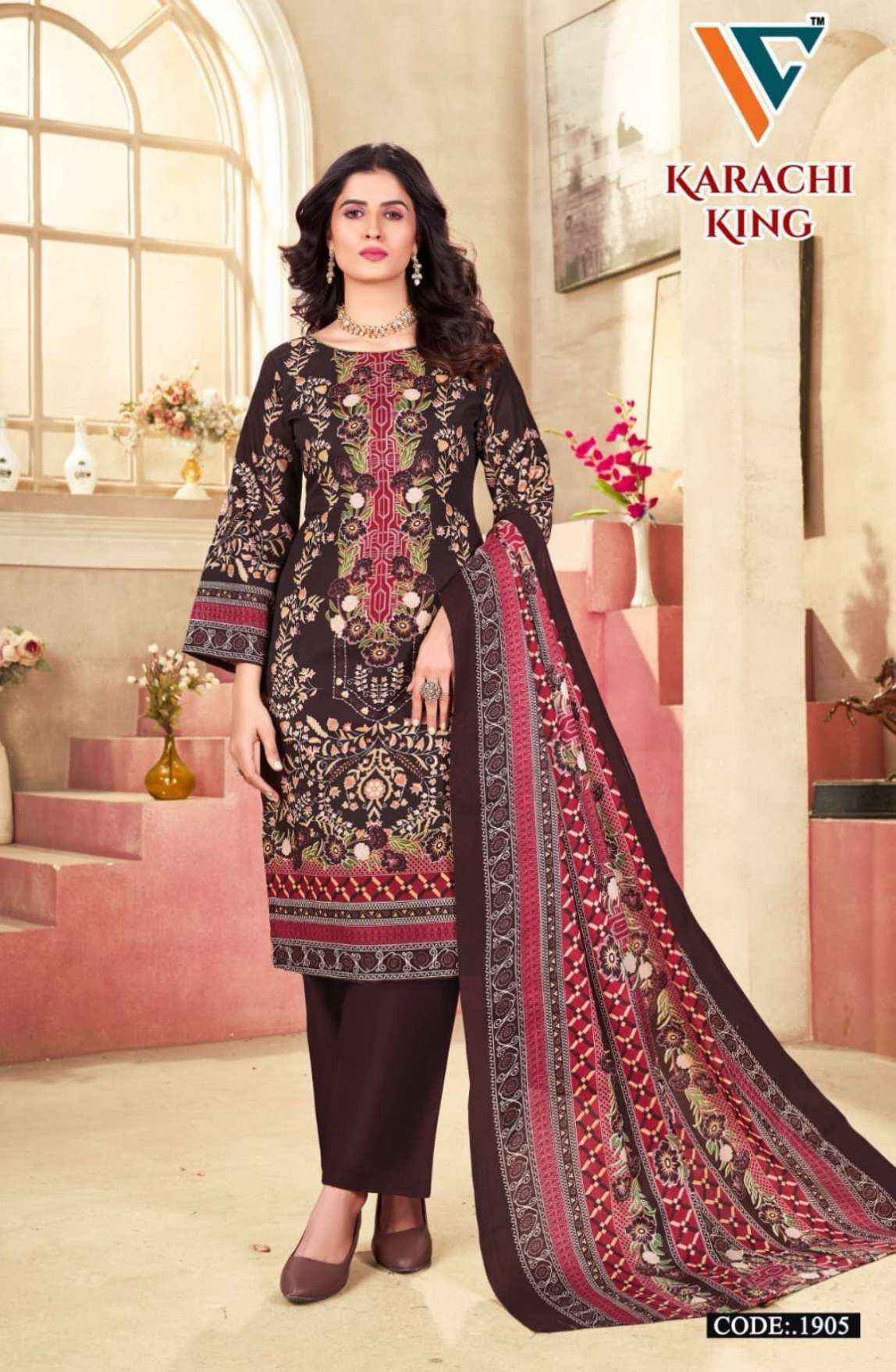 Vandana Creation Karachi King Vol 19 Cotton Dress Material Wholesale Price ( 8 Pcs Catalog )
