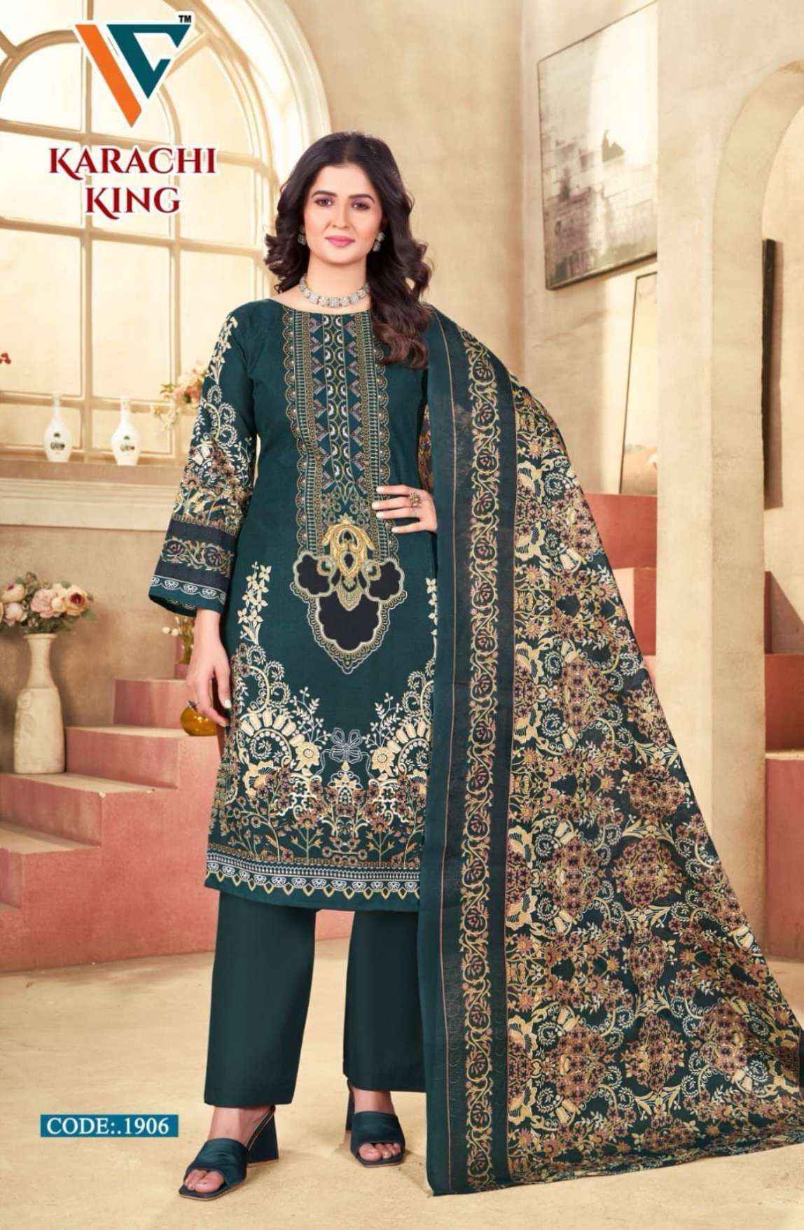 Vandana Creation Karachi King Vol 19 Cotton Dress Material Wholesale Price ( 8 Pcs Catalog )