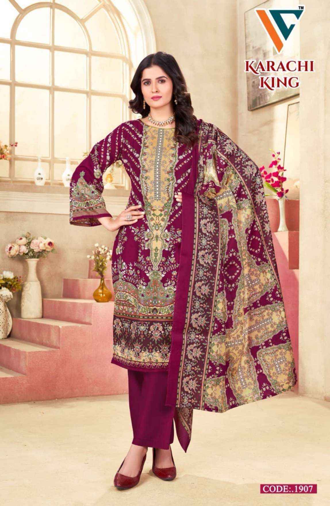 Vandana Creation Karachi King Vol 19 Cotton Dress Material Wholesale Price ( 8 Pcs Catalog )