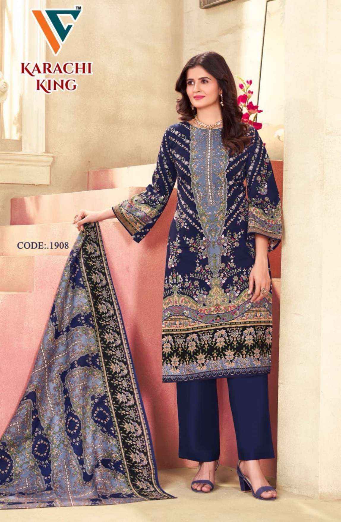 Vandana Creation Karachi King Vol 19 Cotton Dress Material Wholesale Price ( 8 Pcs Catalog )