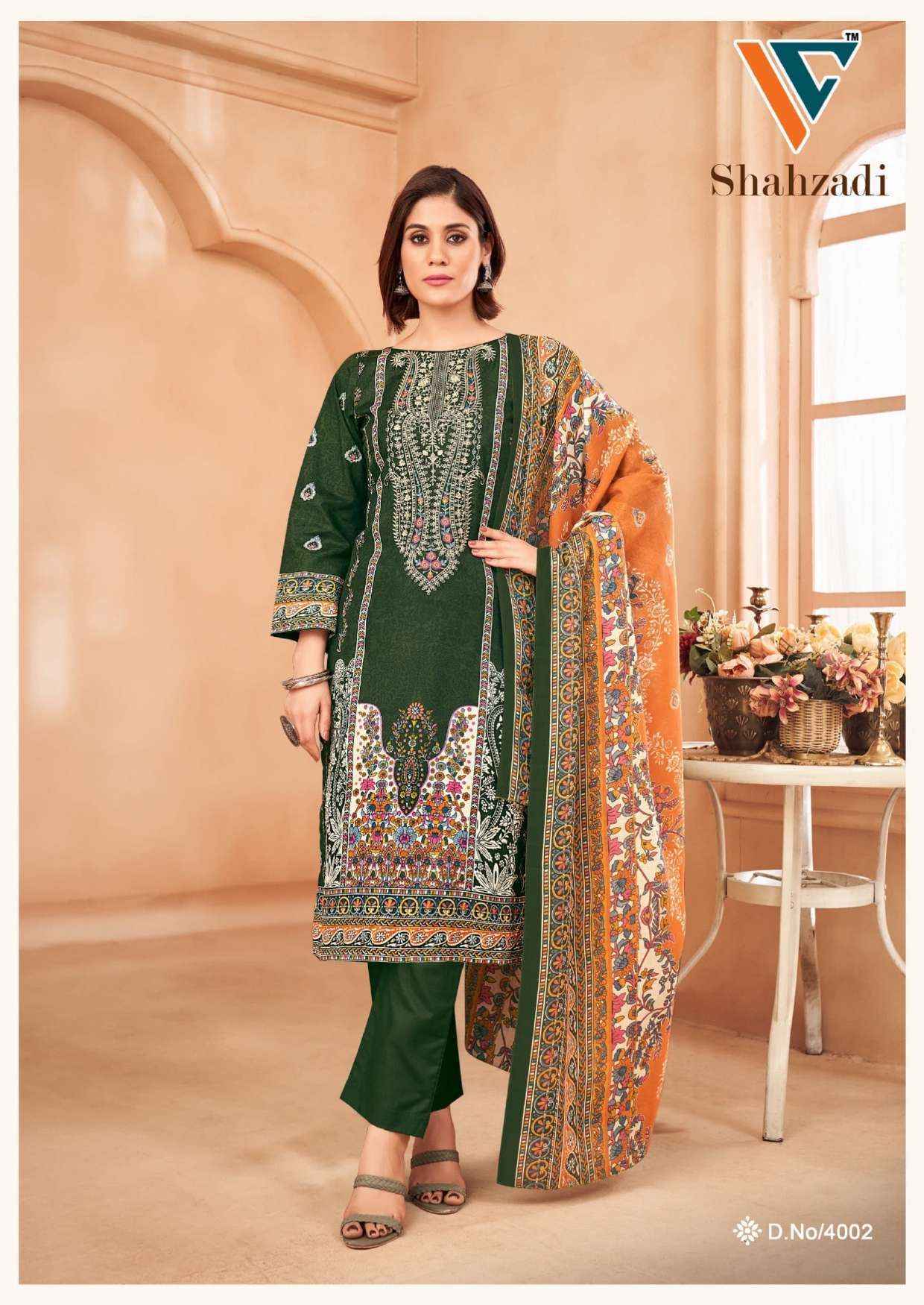 Vandana Shahzadi Vol 4 Cotton Dress Material Wholesale Catalog ( 8 pcs Catalogue )