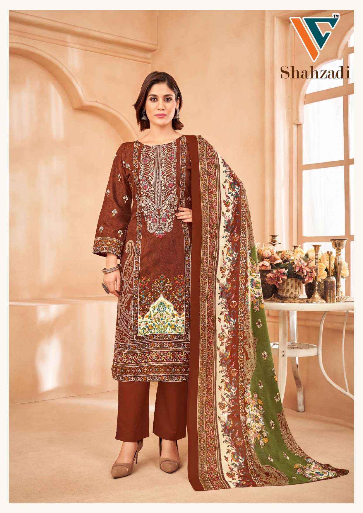 Vandana Shahzadi Vol 4 Cotton Dress Material Wholesale Catalog ( 8 pcs Catalogue )