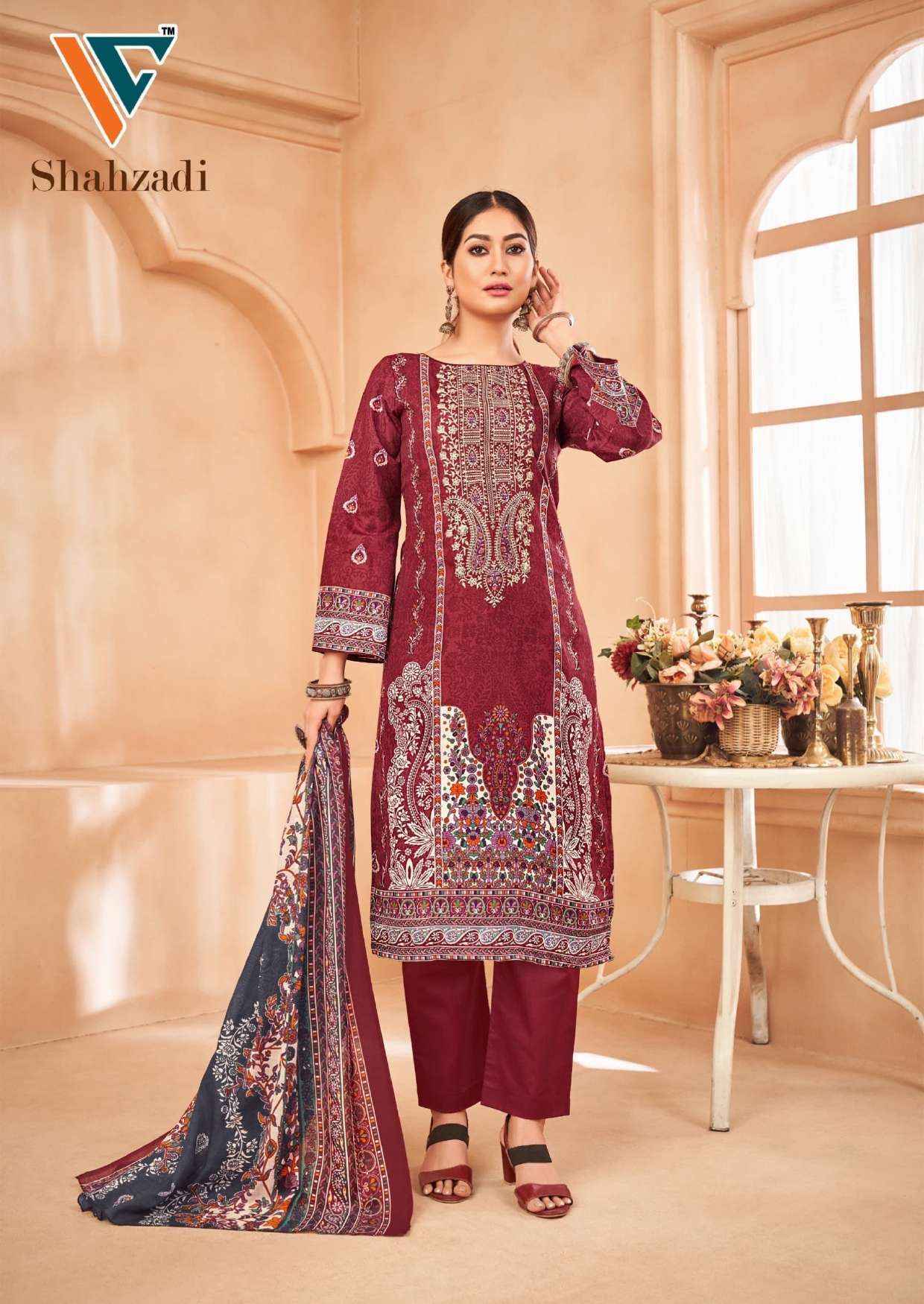 Vandana Shahzadi Vol 4 Cotton Dress Material Wholesale Catalog ( 8 pcs Catalogue )