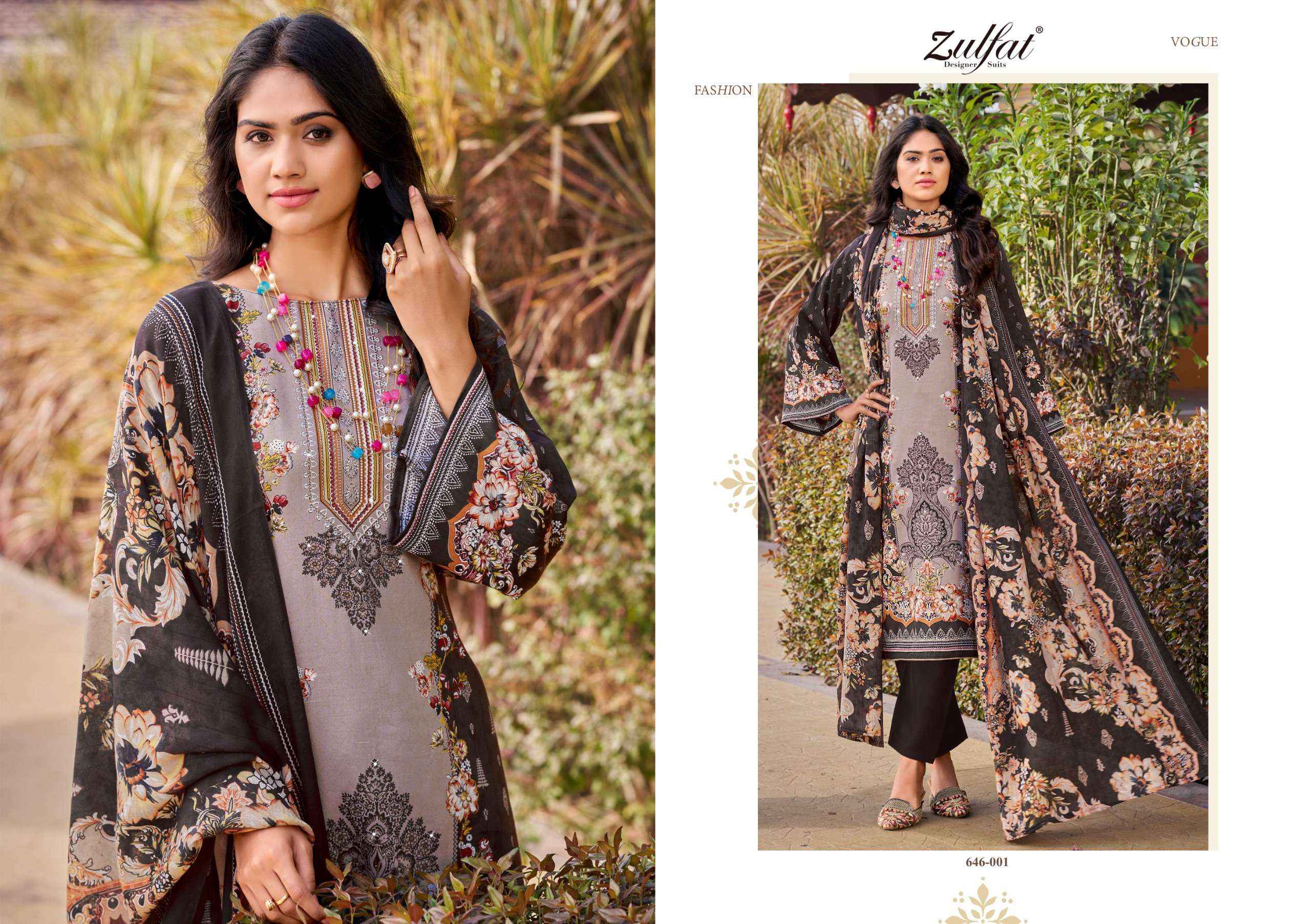 ZULFAT DESIGNER SUITS RAABTA VOL 6 COTTON DIGITAL PRINTS WITH WORK DRESS WHOLESALE PRICE ( 6 PCS CATALOG )