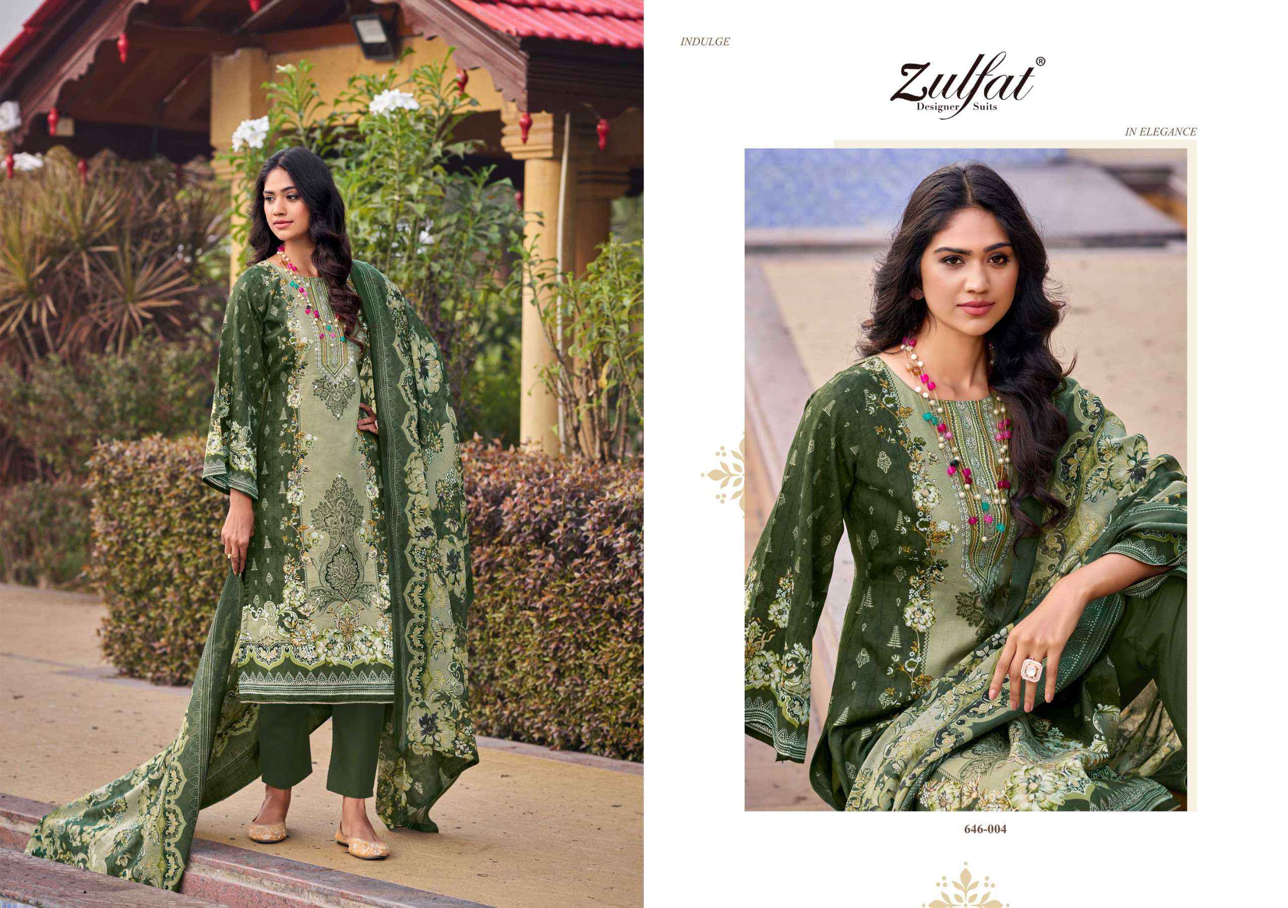 ZULFAT DESIGNER SUITS RAABTA VOL 6 COTTON DIGITAL PRINTS WITH WORK DRESS WHOLESALE PRICE ( 6 PCS CATALOG )