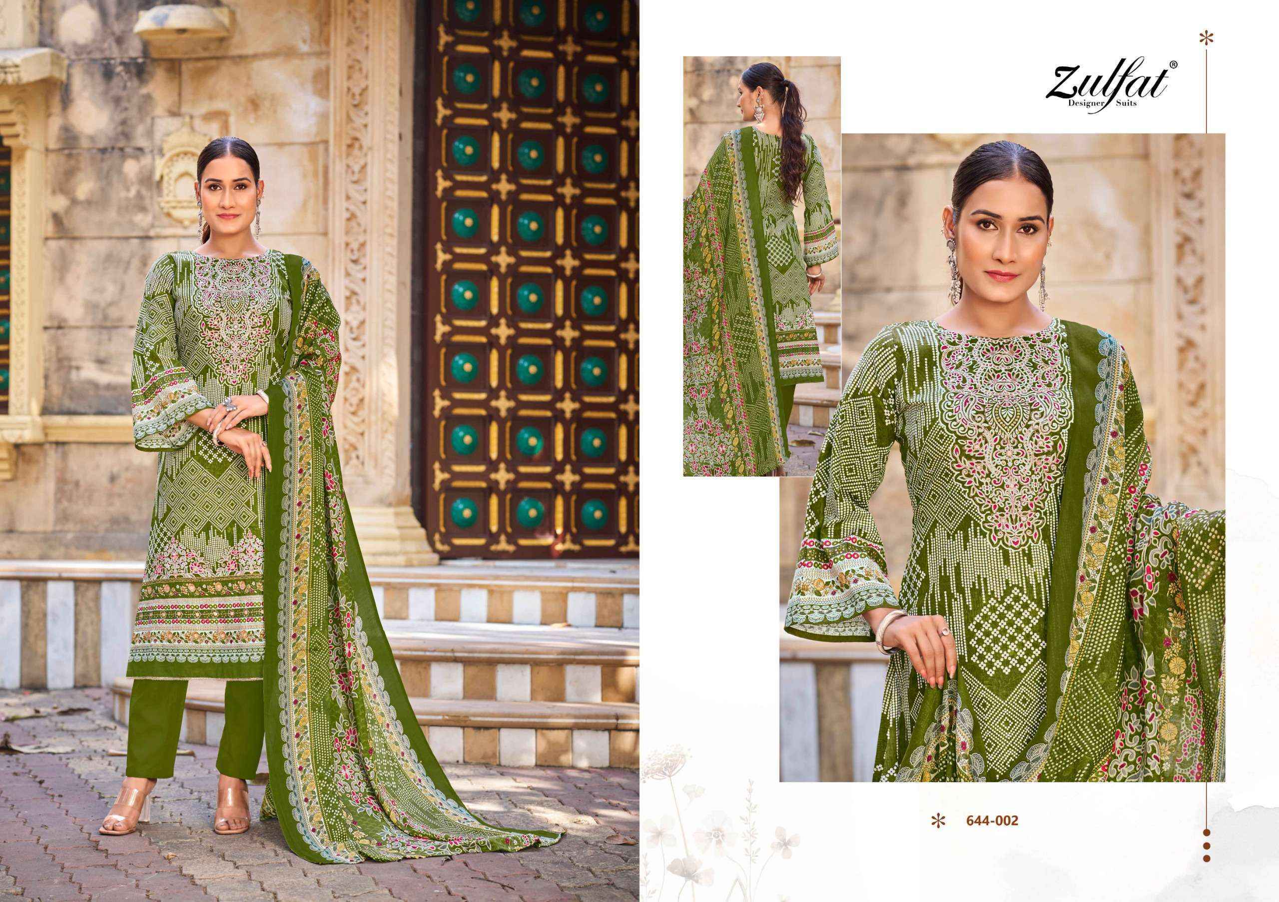 Zulfat Meher Cotton Dress Material Wholesale Rate ( 4 Pcs Catalog )