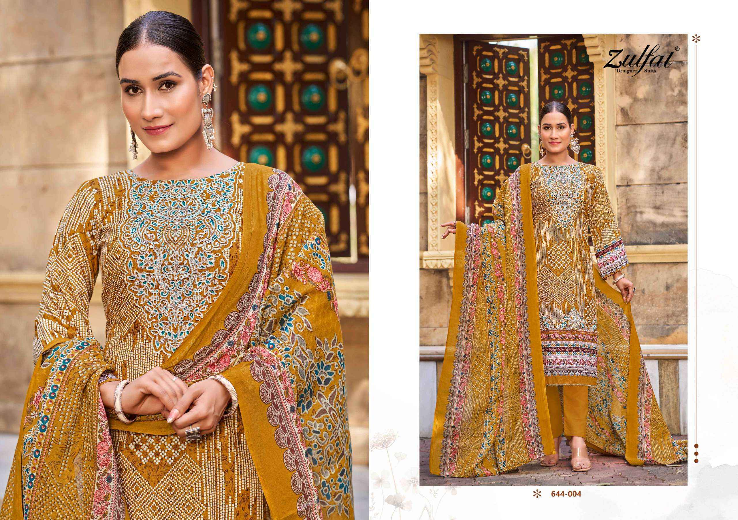Zulfat Meher Cotton Dress Material Wholesale Rate ( 4 Pcs Catalog )