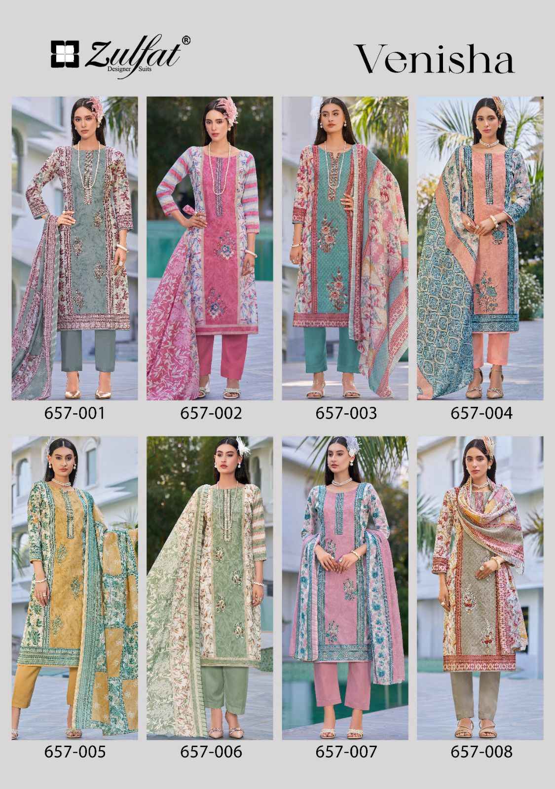 Zulfat Venisha Cotton Suits New Catalog Wholesale Price ( 8 pcs Catalogue )