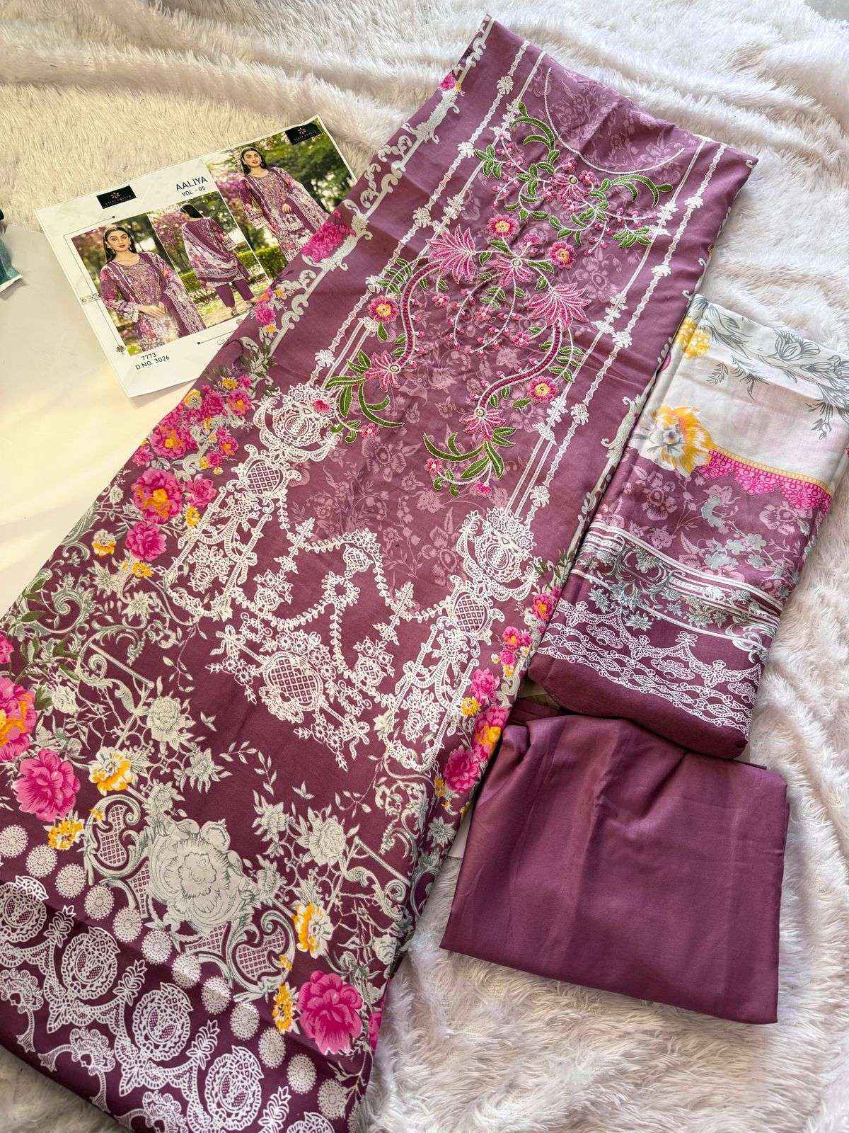 AALIZ AALIYA VOL 5 COTTON PAKISTANI SUITS WHOLESALE PRICE ( 4 PCS CATALOGUE )