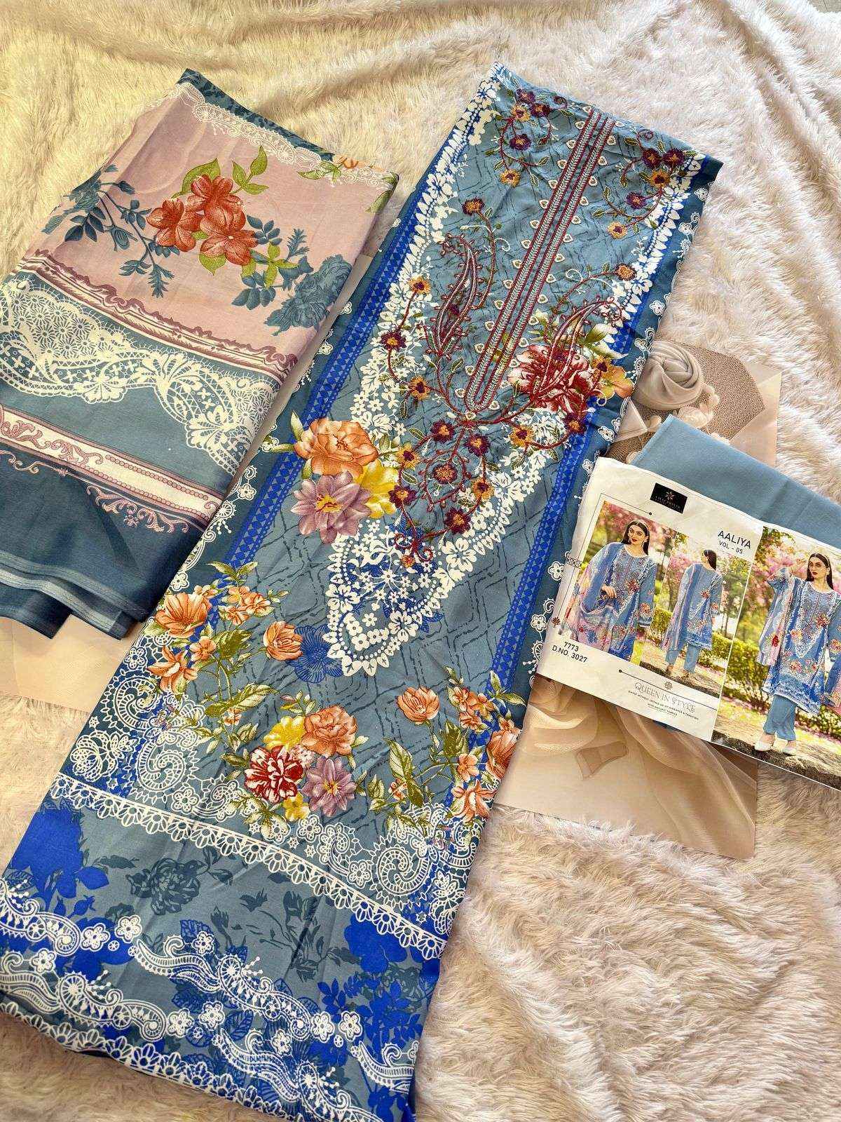 AALIZ AALIYA VOL 5 COTTON PAKISTANI SUITS WHOLESALE PRICE ( 4 PCS CATALOGUE )