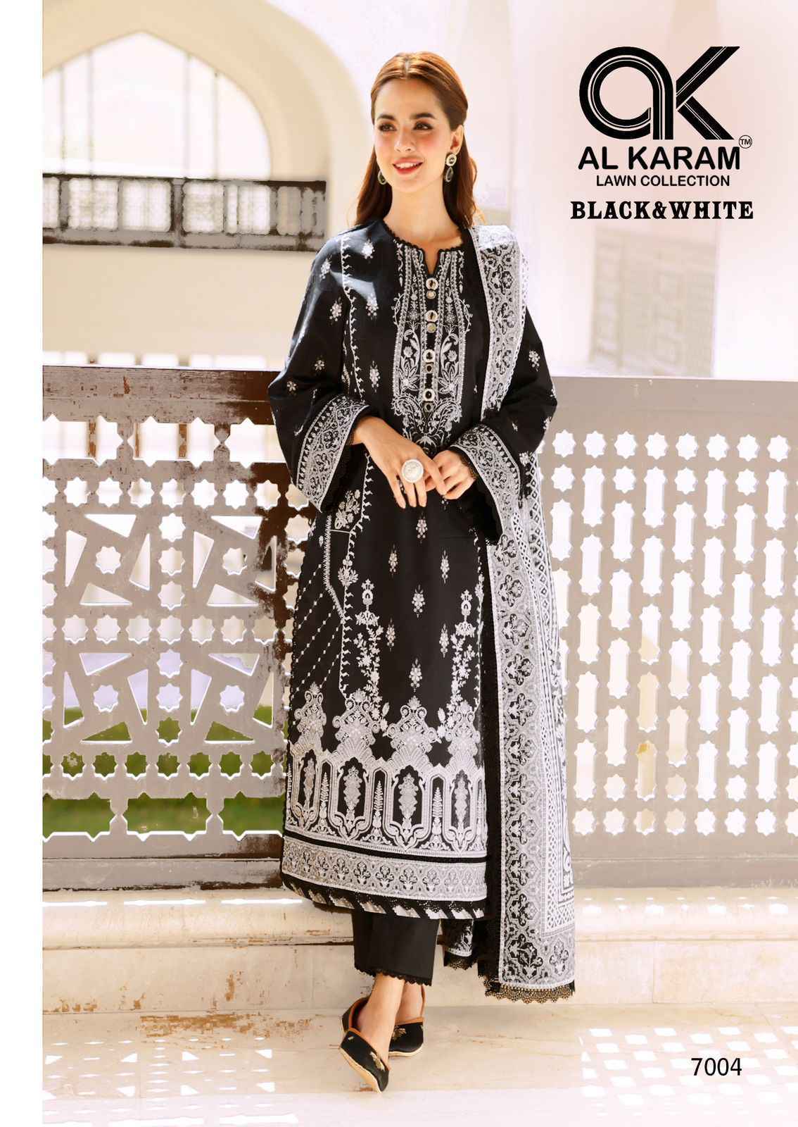 AL KARAM BLACK & WHITE VOL-7 SUITS - NEW CATALOG WHOLESALE PRICE ( 6 PCS CATALOG )