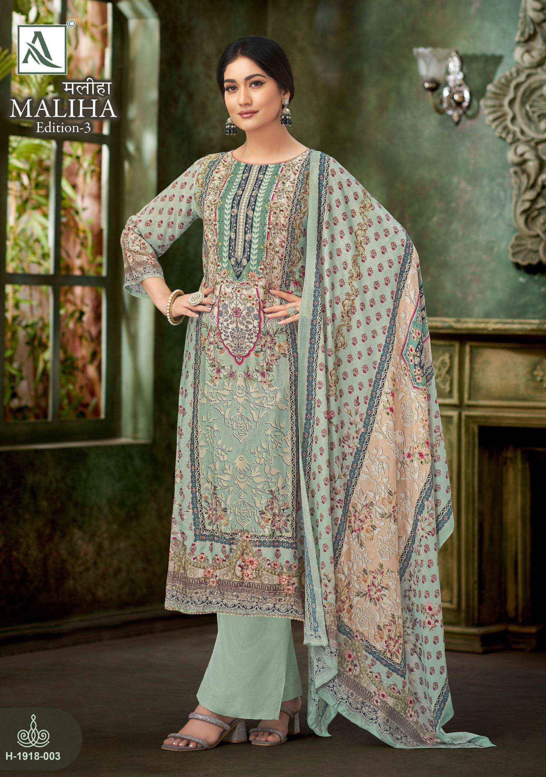 Alok Maliha Edition 3 Viscose Dress Material Wholesale Price ( 4 Pcs Catalog )