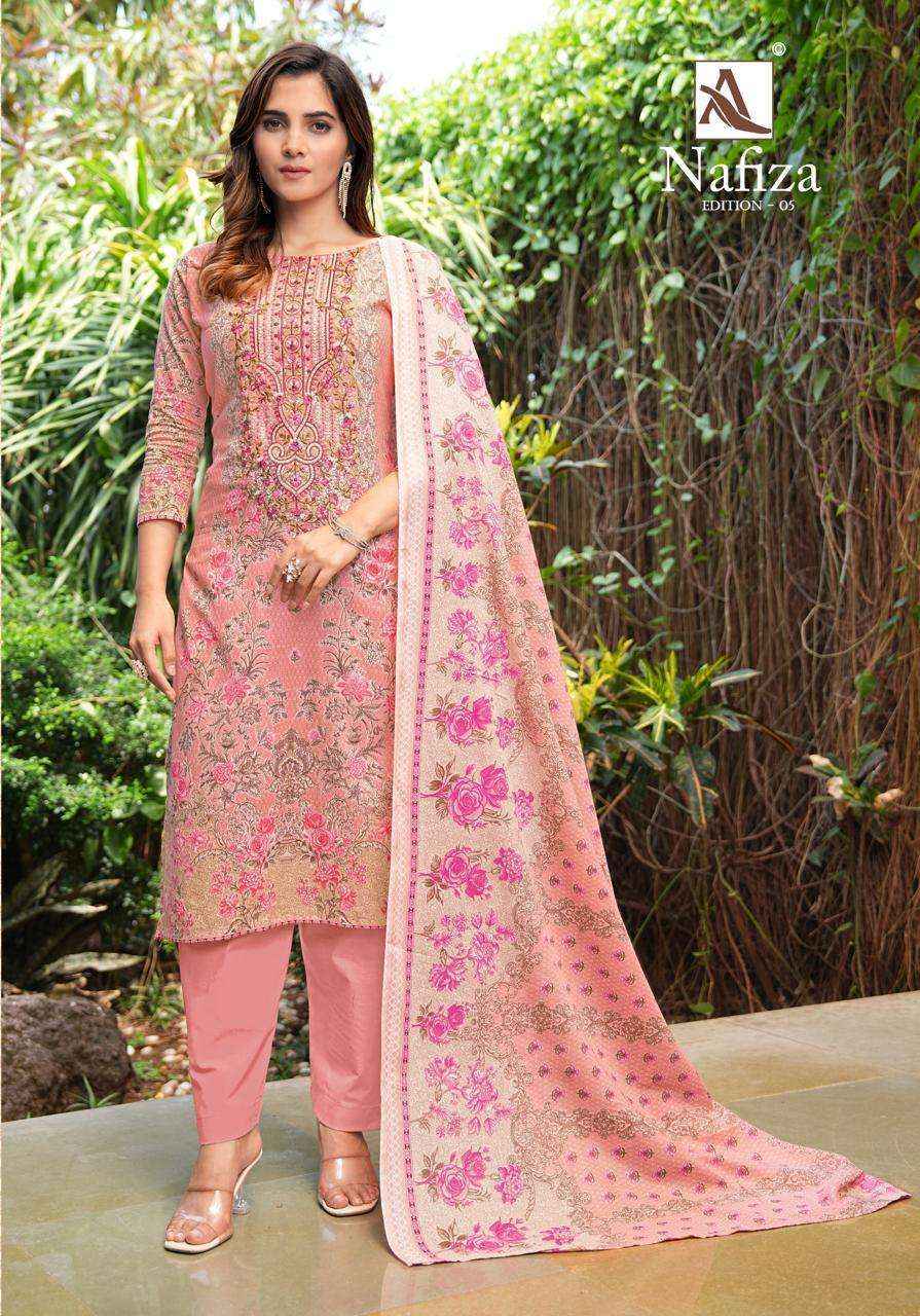 Alok Nafiza Editon 5 Cambric Cotton Dress Material Wholesale Price ( 8 Pcs Catalog )