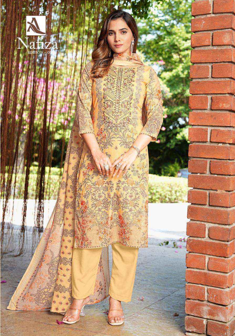 Alok Nafiza Editon 5 Cambric Cotton Dress Material Wholesale Price ( 8 Pcs Catalog )