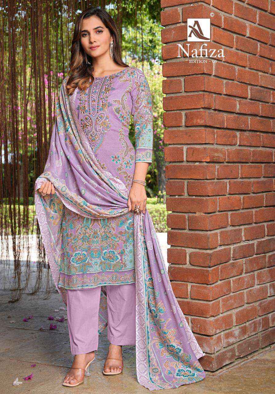 Alok Nafiza Editon 5 Cambric Cotton Dress Material Wholesale Price ( 8 Pcs Catalog )