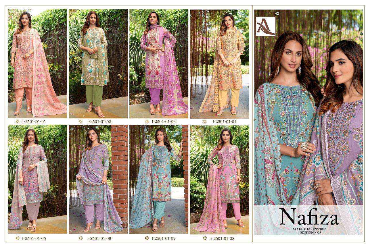 Alok Nafiza Editon 5 Cambric Cotton Dress Material Wholesale Price ( 8 Pcs Catalog )