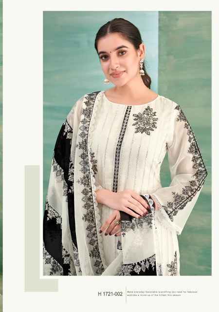Alok Suits Black & White Organza Dress Material Surat Wholesale ( 2 pcs Catalogue )