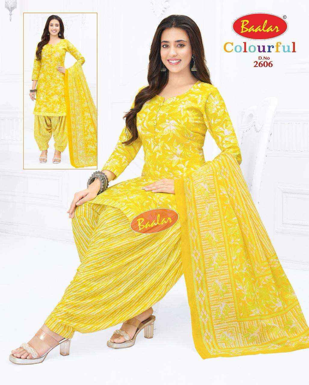 Baalar Colourful Vol 26 Cotton Patiyala Salwar Suits - Surat Wholesale bazaar  ( 36 pcs Catalogue )