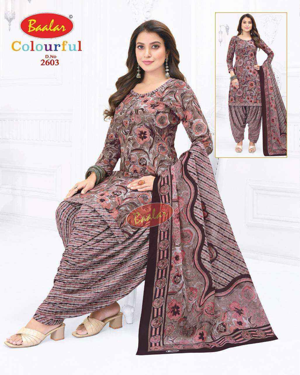 Baalar Colourful Vol 26 Cotton Patiyala Salwar Suits - Surat Wholesale bazaar  ( 36 pcs Catalogue )