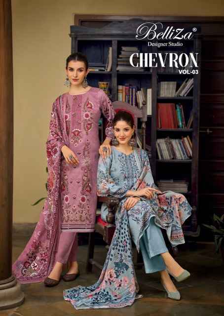 Belliza Designer Chevron Vol 3 Cotton Dress Material - Wholesale Catalog Surat ( 6 pcs Catalogue )