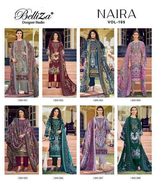 Belliza Designer Naira Vol 105 Cotton Suits New Catalog ( 8 pcs Catalogue )