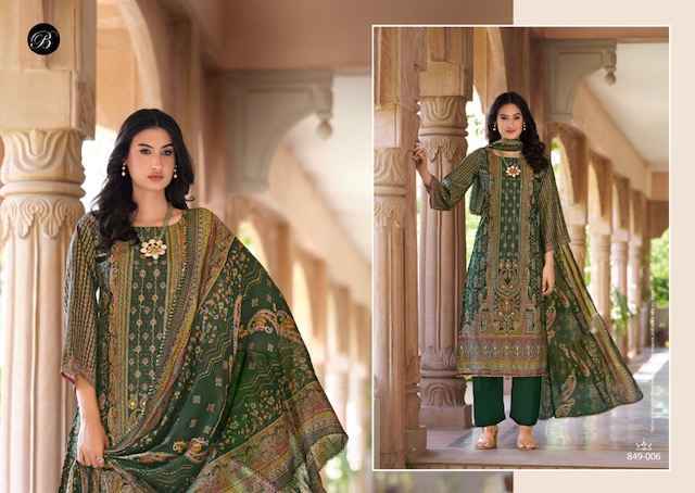 Belliza Designer Nusrat Vol 5 Viscose Musline Designer Ladies Suits ( 6 pcs Catalogue )