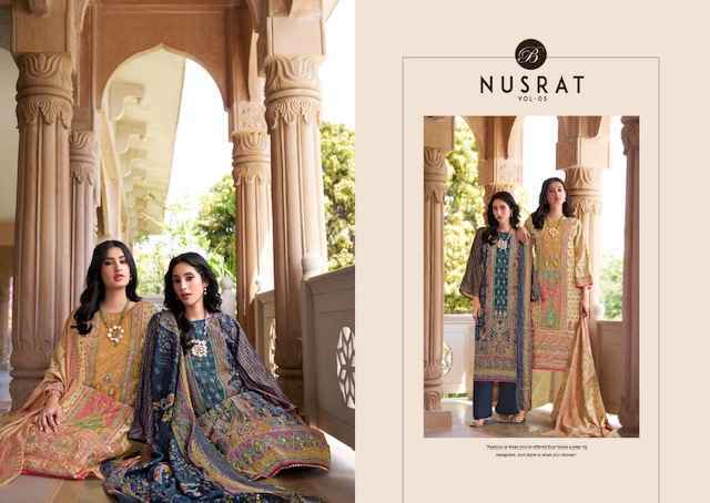 Belliza Designer Nusrat Vol 5 Viscose Musline Designer Ladies Suits ( 6 pcs Catalogue )