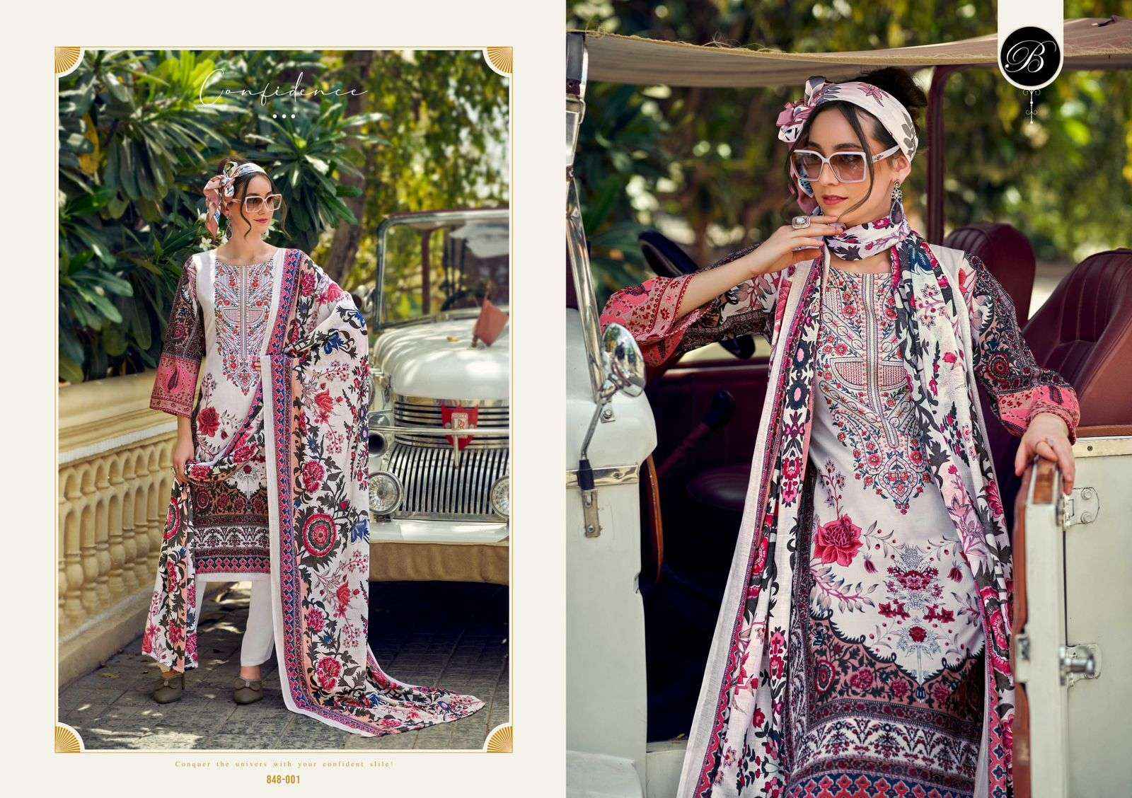 BELLIZA DESIGNER STUDIO NAIRA VOL 106 COTTON PRINT WITH FANCY SUIT WHOLESALE PRICE ( 8 PCS CATALOG )