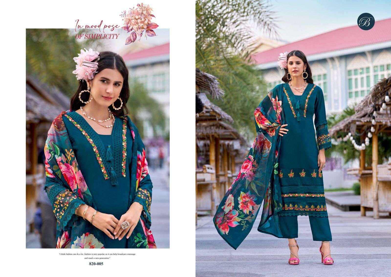 Belliza Majestic Pure Roman Silk Ladies Suits Wholesale Price ( 6 Pcs Catalogue )