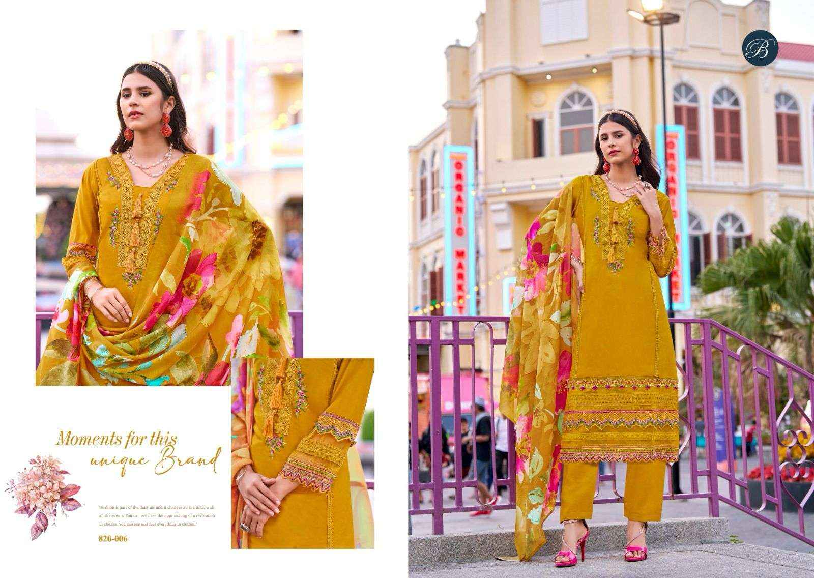 Belliza Majestic Pure Roman Silk Ladies Suits Wholesale Price ( 6 Pcs Catalogue )