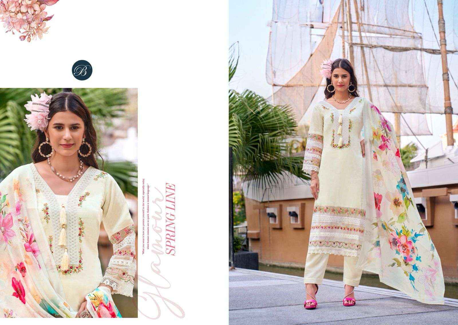 Belliza Majestic Pure Roman Silk Ladies Suits Wholesale Price ( 6 Pcs Catalogue )