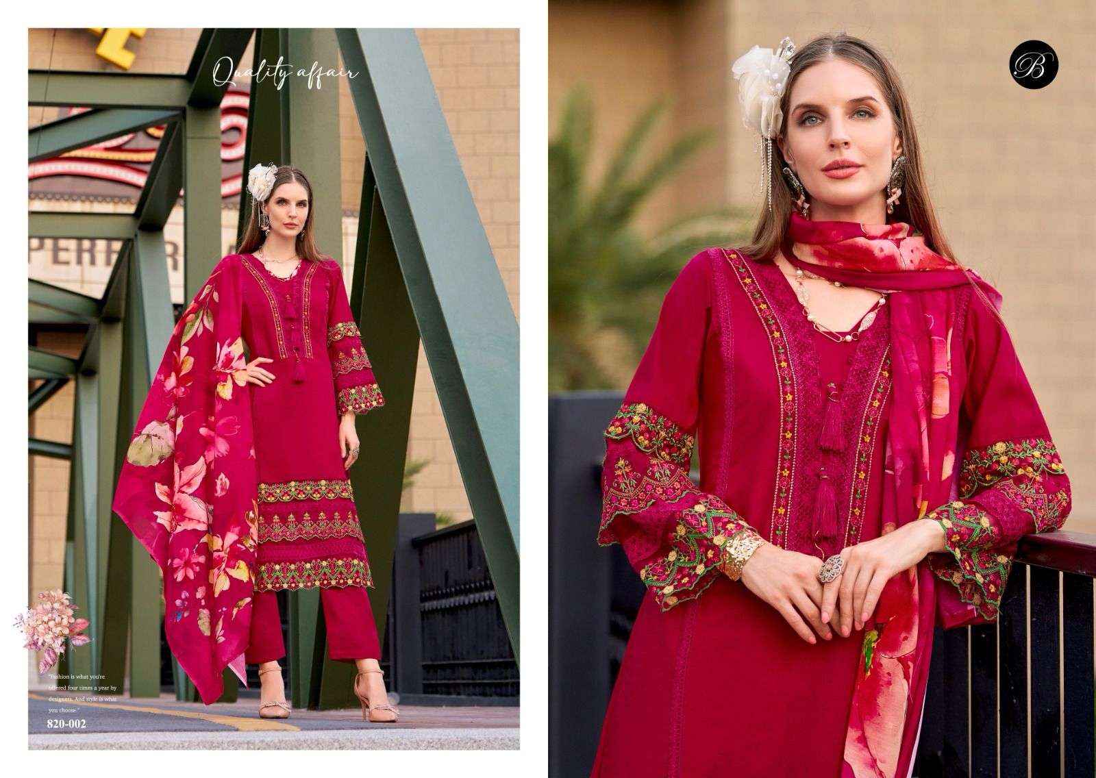 Belliza Majestic Pure Roman Silk Ladies Suits Wholesale Price ( 6 Pcs Catalogue )