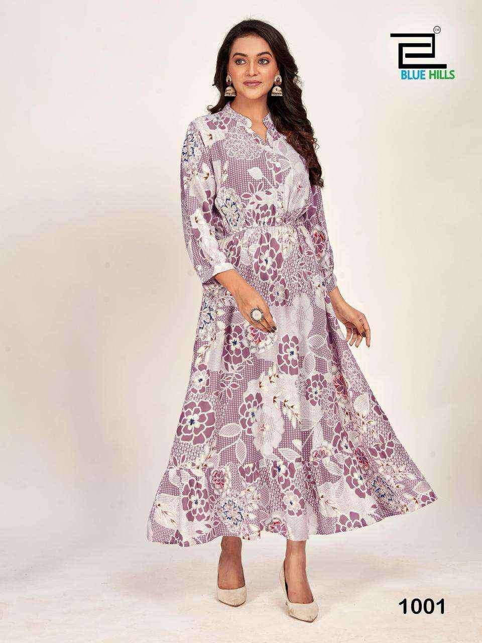 Blue Hills Florida Rayon gown Wholesale Price ( 8 Pcs Catalog )