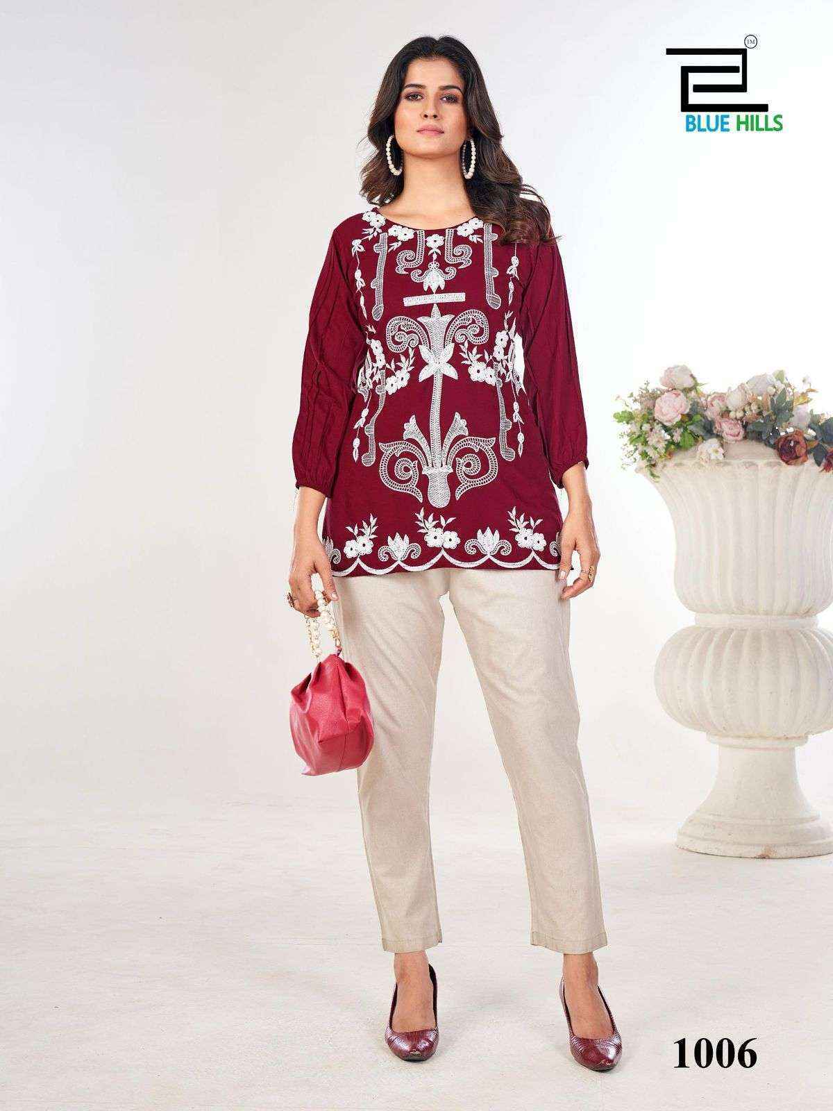 Blue Hills Rabbit Rayon Weastern Top Online Shopping ( 6 pcs Catalogue )