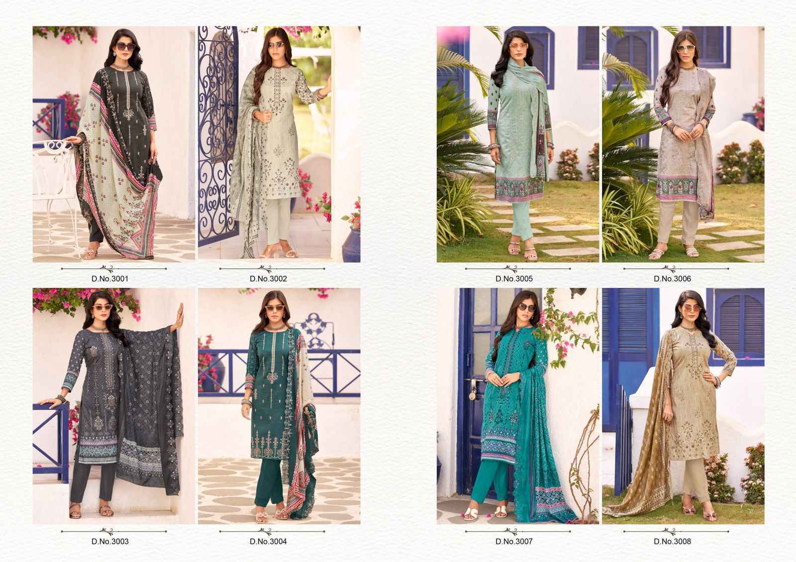 COSMOS BIN SAEED VOL -3 LAWN COTTON WITH HEAVY SELF EMBROIDERY DRESS MATERIAL WHOLESALE PRICE ( 8 PCS CATALOG )