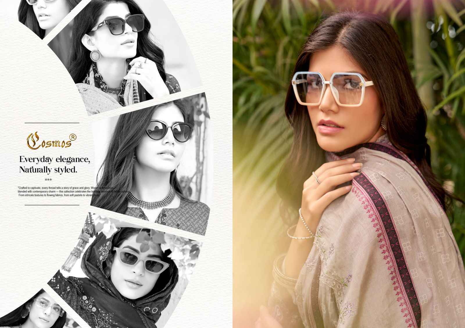 COSMOS BIN SAEED VOL -3 LAWN COTTON WITH HEAVY SELF EMBROIDERY DRESS MATERIAL WHOLESALE PRICE ( 8 PCS CATALOG )